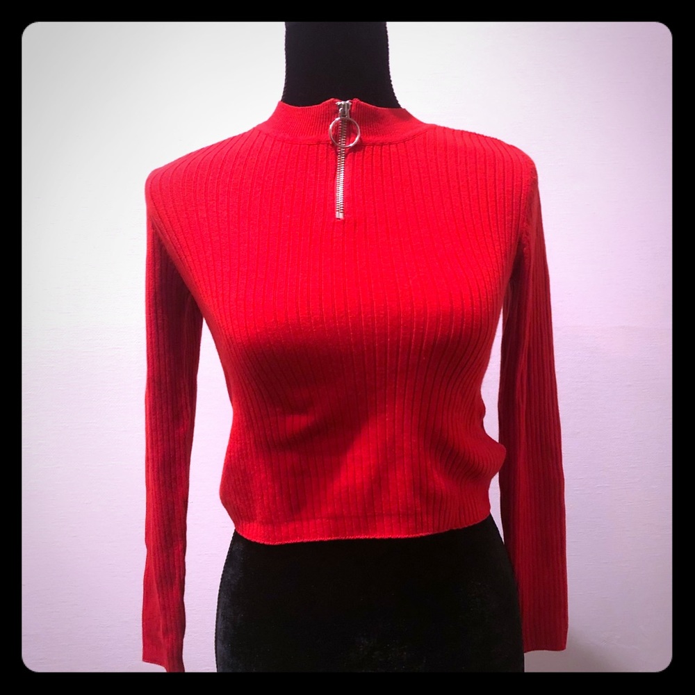Red H&M long sleeve shirt